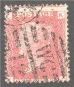 Great Britain Scott 33 Used Plate 78 - KC